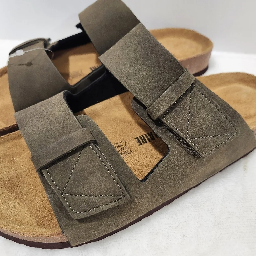 Cushionaire Lynx Cork Suede Velcro Brown Footbed Sandal Men's Size 10 NWOT - Picture 6 of 14